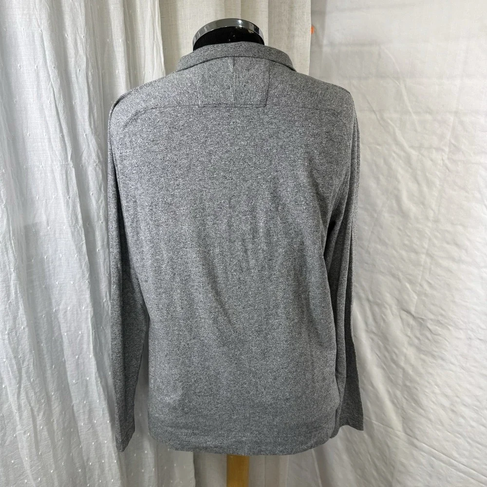 Banana Republic Quick Dry Half Zip Pull Over Gray‎ Medium Preppy Office